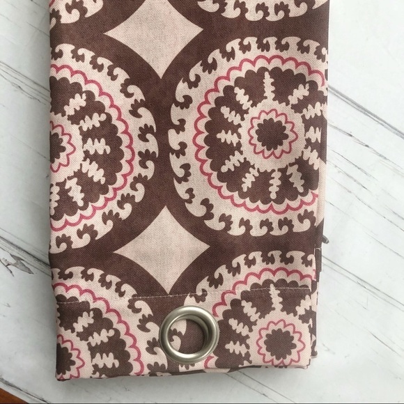 New ESPRIT grommet Window Panels Drapes set brown print Retro style new - Picture 5 of 7